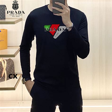 t shirt prada herren|Prada long sleeve t shirt.